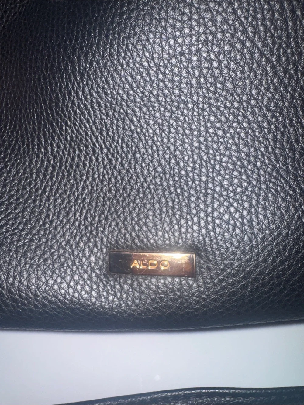 Aldo Black Satchel with Decorative Scarf Accent